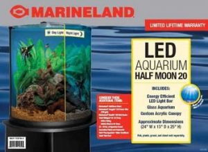 marineland glass half moon shaped aquarium m